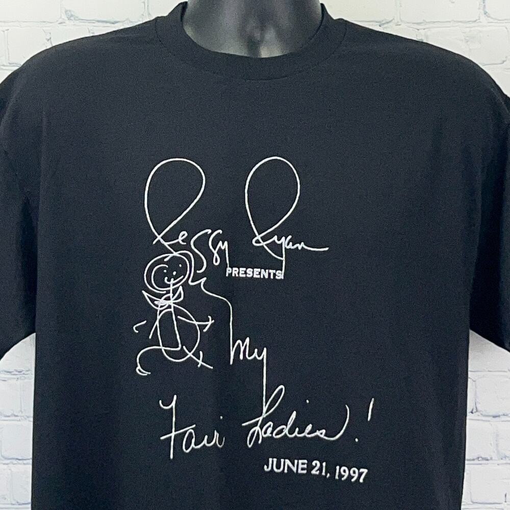 Vintage 90s Peggy Ryan My Fair Ladies T Shirt L Large Black Tap Dancing USA Made